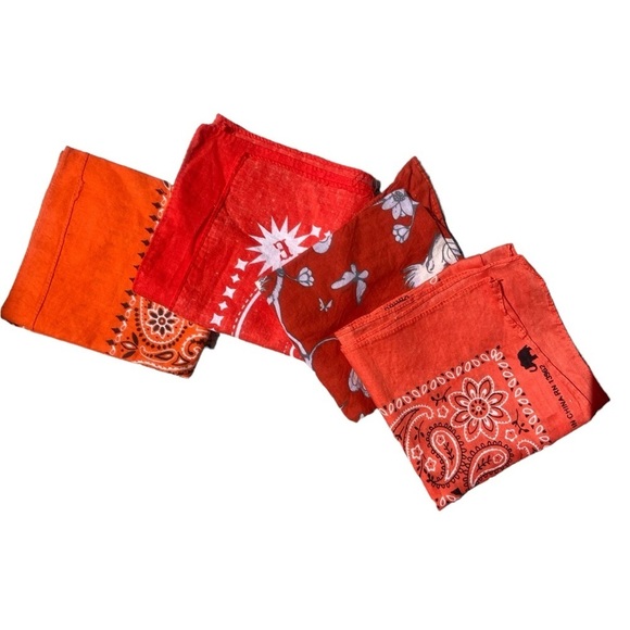 Bundle Of Four Shades Of Orange Bandanas! - Picture 3 of 9